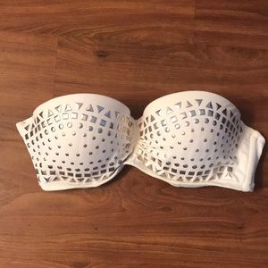 White Studded Bathing Suit Top